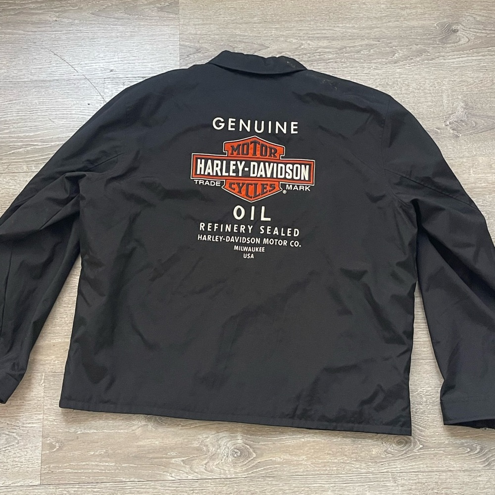 Harley-Davidson Black and Orange Men's Jacket